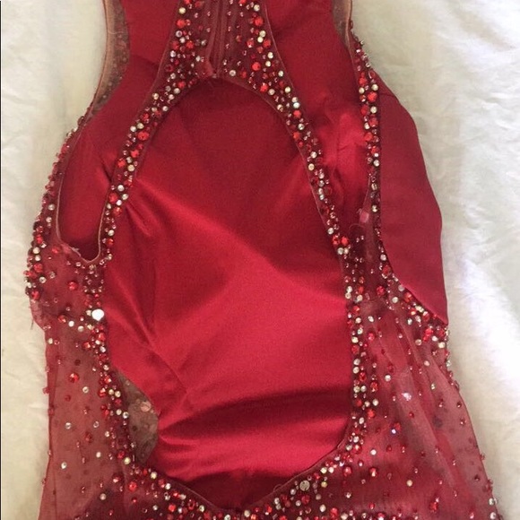 Wine red Tiffany Designs prom dress - Picture 5 of 5